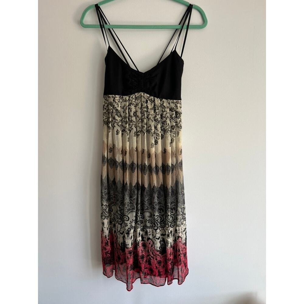 Laundry Regency Boho Print Silk Empire Waist Babydoll Dress Whimsigoth size 12 - Picture 3 of 9